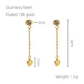 Jewelry wholesale Stainless Steel Tassel Heart Earrings