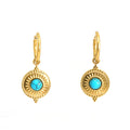 Jewelry wholesale Stainless Steel Vintage Style Blue Turquoise Earrings
