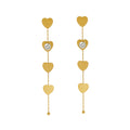 Jewelry wholesale Tassel Long Heart Stainless Steel Earrings