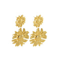 Jewelry wholesale Sunflower Flower Stainless Steel Gold Plated Stud Earrings