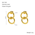 Jewelry wholesale INS Style 18k Gold Round Stainless Steel Stud Earrings