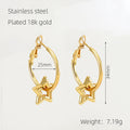 Jewelry wholesale 18k Gold Peach Heart Stainless Steel Skeleton Earrings