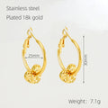 Jewelry wholesale 18k Gold Peach Heart Stainless Steel Skeleton Earrings