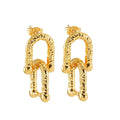 Jewelry wholesale Stainless Steel Geometric Link Earrings with Gold-Plated Clasps for Women