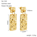 Jewelry wholesale Stainless Steel Geometric Link Earrings with Gold-Plated Clasps for Women