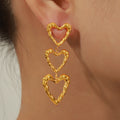 Jewelry wholesale Elegant High Quality Stainless Steel Jewelry Heart Dangle Earrings