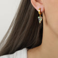 Jewelry wholesale Unique Colorful Geometric Pattern Heart Flower Round Hoop Earrings