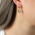Jewelry wholesale Unique Colorful Geometric Pattern Heart Flower Round Hoop Earrings