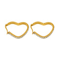 Jewelry wholesale Stainless Steel Heart Earrings with Diamonds in 18k Gold Plated Love Hearts