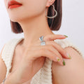 Jewelry wholesale Trendy 3cm 5cm Irregular Reticulation Heart Clip-On Hoop Earrings