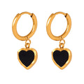 Jewelry wholesale New Arrival Classic Jewelry Black Oil Drip Heart Pedant Hoop Earrings