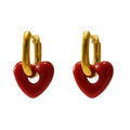 Jewelry wholesale New Red Heart Stainless Steel Earrings