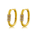 Jewelry wholesale Oval Geometric Zirconia Stainless Steel Stud Earrings
