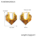 Jewelry wholesale Retro High Quality Jewelry Resin Heart Shape Clip Hoop Earrings