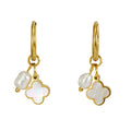 Jewelry wholesale Stainless Steel Pearl Earrings Clover Earrings