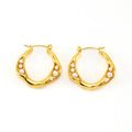 Jewelry wholesale Stainless Steel Vintage Pearl Geometric Circle Earrings