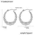 Jewelry wholesale Vintage Retro Jewelry Flat Twist Heart Pattern Waterproof Hoop Earrings