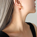 Jewelry wholesale Vintage Wholesale Stainless Steel Red Heart Waterproof Hoops Earrings