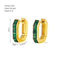 Jewelry wholesale Geometric Fashion Colorful Zirconia Stainless Steel Earrings