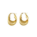 Jewelry wholesale Vintage Geometric Irregular Twisted Line Stainless Steel Earrings