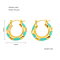 Jewelry wholesale Vintage Enamel Drop Glaze Stainless Steel Earrings
