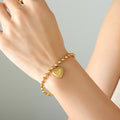 Jewelry wholesale Trendy Heart Pendant Bracelet Beads Ball Chain Necklace Jewelry Sets