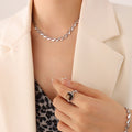 Jewelry wholesale Unique Half Hollow Out Heart  Link Chain Necklaces Bracelets Jewelry Set
