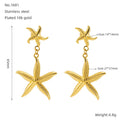 Jewelry wholesale Stainless Steel Starfish Pendant Earrings Necklace Set