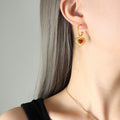 Jewelry wholesale Retro Wholesale Red Agate Heart Studs Earrings Necklace Jewelry Set