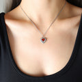 Jewelry wholesale Retro Wholesale Red Agate Heart Studs Earrings Necklace Jewelry Set