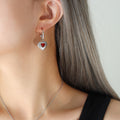 Jewelry wholesale Retro Wholesale Red Agate Heart Studs Earrings Necklace Jewelry Set