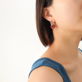 Jewelry wholesale Retro Red Heart Pendant Hoop Earrings NK Chain Necklace Jewelry Set