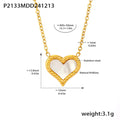 Jewelry wholesale Dainty Fashion Shell Heart Pendant Necklace Studs Earrings Jewelry Set