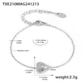 Jewelry wholesale Dainty Zircon Radial Line Heart Pendant Necklace Bracelet Jewelry Set