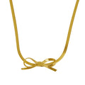 Jewelry wholesale Princess on the run ribbon bow choker necklace clavicle necklace stainless steel long bow tassel earrings