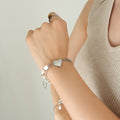 Jewelry wholesale Trendy Pearl Link Chain Heart Pendant Bracelet Necklace Jewelry Sets