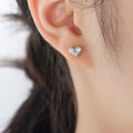 Jewelry wholesale Elegant Zircon Heart Studs Earrings Bracelets Necklaces Jewelry Set