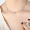 Jewelry wholesale Elegant Zircon Heart Studs Earrings Bracelets Necklaces Jewelry Set