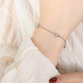 Jewelry wholesale Elegant Zircon Heart Studs Earrings Bracelets Necklaces Jewelry Set