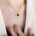 Jewelry wholesale Hot Sale Stone Heart Pendant Necklaces Studs Earrings Jewelry Set