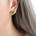 Jewelry wholesale Hot Sale Stone Heart Pendant Necklaces Studs Earrings Jewelry Set