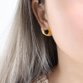 Jewelry wholesale Hot Sale Stone Heart Pendant Necklaces Studs Earrings Jewelry Set