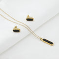 Jewelry wholesale 18K Gold Diamonds Stainless Steel Necklace & Earrings Jewelry Set