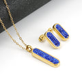 Jewelry wholesale 18K Gold Diamonds Stainless Steel Necklace & Earrings Jewelry Set