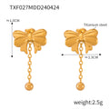 Jewelry wholesale Trendy Bow Knot Heart Tassel Pendant Necklace Stud Earring Jewelry Set