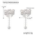 Jewelry wholesale Trendy Bow Knot Heart Tassel Pendant Necklace Stud Earring Jewelry Set