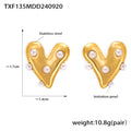 Jewelry wholesale Fashion Pearls Heart Studs Earrings Bracelet Necklace Ring Jewelry Set