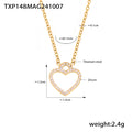 Jewelry wholesale Dainty Wholesale Zircon Heart Pendant Necklace Bracelet Jewelry Set