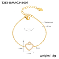 Jewelry wholesale Dainty Wholesale Zircon Heart Pendant Necklace Bracelet Jewelry Set