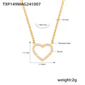 Jewelry wholesale Trendy Zircon Hollow Out Heart Pendant Necklace Bracelet Jewelry Set